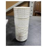 LE TAUCI Tealight Candle Holder, Embossed Ceramic Votive Candle Holders Bulk for Thanksgiving,Christmas, Wedding Table Centerpiece Decor, Set of 12, Arctic White