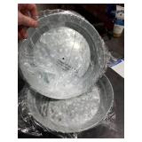 Okllen 2 Pack Galvanized Serving Stand, Metal 2 Tier Cupcake Tray Stand, Vintage Dessert Appetizer Display Stand, Rustic Home and Garden Display Stand for Country Farmhouse, Kitchen