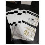 NORZEE 6-Pack White Disposable Plastic Tablecloths, 84 Plastic Table Cloth, Round Table Cover Gold CONFETY (6, White Gold)