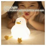DEALFUN Cute Cartoon Nursery Night Lights, Animal Design Safe Silicone Soft LED Nursery Lamp for Toddler Room Decoration (Flower Duck)
