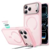 ESR for iPhone 17 Pro Case with Stand, Camera Control Cover Compatible with MagSafe, Military-Grade Drop Protection Magnetic Phone Case for iPhone 17 Pro, Frosted Bubblegum Pink