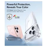 ESR for iPhone 17 Pro Case with Stand, Camera Control Cover Compatible with MagSafe, Military-Grade Drop Protection Magnetic Phone Case for iPhone 17 Pro, Frosted Bubblegum Pink