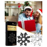Stocking Stuffers for Adults Men, 2 Pack 18 in 1 Snowflake Multitool, Christmas Gifts for Adults, White Elephant Gifts for Men Who Have Everything,Tool Gift for Him Women Husband Boys
