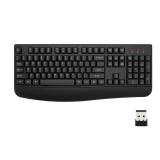 EDJO Wireless Keyboard, 2.4G Ergonomic Full Size Wireless Computer Keyboard with Wrist Rest for Windows, Mac OS Desktop/Laptop/PC Black MISSING 1 KEY