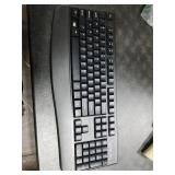 EDJO Wireless Keyboard, 2.4G Ergonomic Full Size Wireless Computer Keyboard with Wrist Rest for Windows, Mac OS Desktop/Laptop/PC Black MISSING 1 KEY