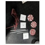 3 Pieces Christmas Table Decorations Wood Candy Set, Red Christmas Tiered Tray Decor,Rustic Candy Table Decorations for Home Tables(Cute)