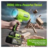 Electric Leaf Blower Cordless,580000RPM Lightweight Handheld Leaf Blower with 2 x 4.0Ah Battery and Charger,Powerful Battery Blower with 3 Extended Nozzle for Lawn Care, Patio Cleaning and Dust