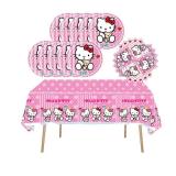 41 pcs Pink Cat Party Decoration Hello Cat Pink Kite Including 1pc Tablecover 20 pcs 7 inches Plates and 20 pcs 6.5 inches Napkins Cat Theme Birthday Party Decoration Favor Sets (41pcs hot pink)