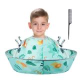 Lictin Haircut Capes Umbrella for Kids - Hair Cutting Haircut Cape Kids Waterproof Foldable Adjustment, Hairdressing Umbrella Cape Apron with 1PCS Black Comb