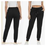 Coume 2 Pcs Women Sherpa Lined Sweatpants Winter Warm Womens Fleece Joggers with Pockets Thermal Athletic Running Pants(Black, Navy Blue,S)