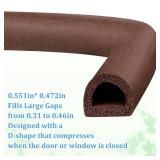 19.7Feet Rubber Weather Stripping Door Seal, Self-Adhesive Seals for Door Window Gap, Soundproofing, Insulation Strip, Door Sealers for Door Frame (Brown)