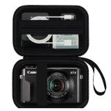 HESPLUS Camera Case for Canon PowerShot G7X Mark III/ G7 X Mark II/ SX740 hs Digital Camera, 4K Vlogging Camera Protective Cover Hard Travel Storage Bag, Mesh Pocket fits Cable, Batteries, Black