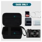 HESPLUS Camera Case for Canon PowerShot G7X Mark III/ G7 X Mark II/ SX740 hs Digital Camera, 4K Vlogging Camera Protective Cover Hard Travel Storage Bag, Mesh Pocket fits Cable, Batteries, Black