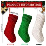 Hungdao Christmas Stockings Bulk Mini Knitted Xmas Socks 8.3 Inch Rustic Double Sided Fireplace Hanging Stockings Vintage Mini Socks for Christmas Decoration (Red,Green,White)