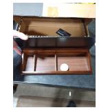 Desktop Black Glass Dry Erase Board with Wood Organizers for Small Office Supplies, Desk Whiteboard with Drawer for Home Office Cubicle, Accessories Included, Yeoux NO MARKER