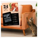 Cat Scratch Deterrent Tape XL Clear Double-Sided Sticky Sheets to Protect Furniture from Cats Pet-Safe, Transparent Anti-Scratch Adhesive for Couch, Sofa, Doors & More