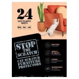 Cat Scratch Deterrent Tape XL Clear Double-Sided Sticky Sheets to Protect Furniture from Cats Pet-Safe, Transparent Anti-Scratch Adhesive for Couch, Sofa, Doors & More