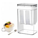 Yogurt Strainer-Total capacity1.16qt&Yogurt filtering capacity0.58qt BPA-Free PP Yogurt Strainer Separator Greek Yogurt Maker for Whey Separation Nut Milk Juice Kefir Tofu.(Total1.16qt)