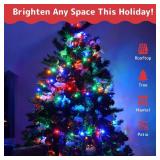 PREXTEX Christmas String Lights with Green Wire - 100 Count, 20 Ft Multicolored Christmas Tree Lights for Xmas Decorations Indoor and Outdoor - Incandescent String Light for Patios, Fences, Holidays