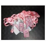 FIONUPI 25 Sets VIP Badges with Lanyards Plastic Clear Backstage Pass Cards Bulk Pink Breakaway Lanyard for Quince Concert Event Birthday Movie Night Party Organizer