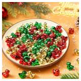 Blueweenly 100 Pcs Shiny Christmas Mini Duck Figures Colorful Christmas Duck Decor Micro Landscape Aquarium Garden Hide and Seek Decoration Charm for Party Gift(Gold, Red and Green)