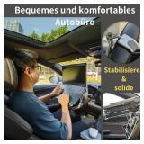 STEERTOP Car Laptop Mount Steering Wheel Tray Holder, Height Adjustable Car Desk for Laptop Computer Tablet, Foldable Portable Lap Laptop Stand for Car Vehicle Workstation Accessories Truck SUV Tesla