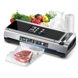 90KPa Portable Vacuum Sealer Machine for Food, One-Touch Open Lid, Detachable & Easy to Clean, Vertical Placement Saves Space, Powerful Suction for Freezer Bags & Food Storage