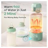 Momcozy Portable Milk Warmer for Travel Dual Heating Modes for Breast Milk & Water, Portable Bottle Warmer with Fast Heating & Long Battery Life, 17 Ounces Large Capacity to Meet Your All-Day 