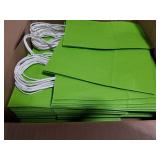BagDream 5.25x3x8 Inch 100Pcs Green Gift Bags with Handles Small Kraft Paper Bags Bulk for Welcome Party Favors, Baby Shower, Goody, Treat, Retail, Grocery Paper Sacks