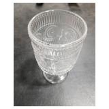 Pumtus 6 Pack Vintage Goblet Glasses, 8 OZ Embossed Floral Glass Cup, Clear Romantic Wine Glassware, Unique Pressed Pattern Stemware, Mixed Drink Glasses Set for Cocktail, Juice,Whiskey, Beer