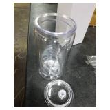 Tswofia 8 Pack plastic Snow Globe Tumbler, 16 Oz Double Wall Plastic Can with Lid and Straw, Plastic Mason Jar Mug for Snow Globe Glitter DIY Gift (Clear)