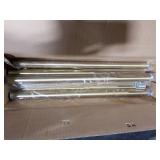 Mayrhyme Warm Gold Corner Window Curtain Rods with Aluminum End Cap Finials and Brackets,1 Inch Diameter Bay Window Curtain Rods,2 Sided 32-86 Inch Adjustable Drapery Rod