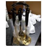 Blushtier 7 Pcs Black and Gold Cooking Utensils Set, Stainless Steel Kitchenware Gift with Hanging Shelf, Slotted Spoon, Slotted Spatula, Large, Soup Ladle, Spatula, Pasta Spoon, Easy to Clean