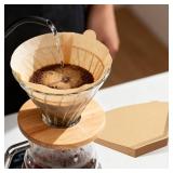 200 Count Coffee Filters #4, Disposable Cone Coffee Filters 8-12 Cup, Unbleached Natural Size 04 Paper Filters Compatible with Ninja, Pour Over and Drip Coffee Maker