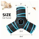 Tempcore Pet Cat Tunnel Tube Cat Toys 3 Way Collapsible, Tunnels for Indoor Cats Kitty Bored Peek Hole Toy Ball Cat, Puppy, Kitty, Kitten, Rabbit