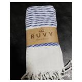Ruvy Home Basics Turkish Hand Towels for Bathroom Set of 4 | 18x40, Cotton | Decorative Towel for Bathroom, Kitchen, Dishcloth, Tea, Yoga, Face, Gym - Navy