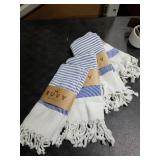 Ruvy Home Basics Turkish Hand Towels for Bathroom Set of 4 | 18x40, Cotton | Decorative Towel for Bathroom, Kitchen, Dishcloth, Tea, Yoga, Face, Gym - Navy