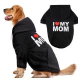 Dog Sweaters Hoodies for Large Dogs Security Ultra-Soft Fleece Dog Sweatshirt Cold Weather Pet Winter Clothes with Pocket for Small Medium Large Dogs (XL (Back: 24.2,Chest: 34.2), I Love My MOM)