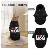 Dog Sweaters Hoodies for Large Dogs Security Ultra-Soft Fleece Dog Sweatshirt Cold Weather Pet Winter Clothes with Pocket for Small Medium Large Dogs (XL (Back: 24.2,Chest: 34.2), I Love My MOM)