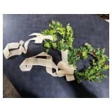 jiebor 2Pcs Mini Christmas Wreaths for Cabinets Small Green Hanging Wreath Ornament for Winter Holiday Home Outdoor Indoor Window Tree Crafts Decorations 25 x 10 Inch