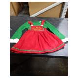 Dormstop Kids Holiday Elf Costumes Deluxe Grils Christmas Elf Dress Set Christmas Party Dress Outfit (3-5 Years)