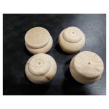 Btibpse 2 Inch Wooden Furniture Legs, Solid Wood Unpainted Replacement Furniture Legs, Cabinet Legs/Desk/Sofa/Bookcase Bun Feet, DIY Wooden Round Legs with Mounting Plate & Screws Set of 4 (2 Inch)