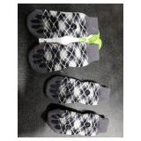EXPAWLORER Dog Socks to Prevent Licking Paws,4 Pcs Double Sided Anti Slip Dog Booties for Winter,Dogs Boots & Paw Protectors for Small Medium Large Senior Dogs,British Style,Black XS