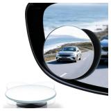 LivTee Blind Spot Mirror, 2 Round HD Glass Frameless Convex Rear View Mirrors Exterior Accessories with Wide Angle Adjustable Stick for Car SUV and Trucks, Pack of 1