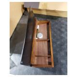 Desktop Black Glass Dry Erase Board with Wood Organizers for Small Office Supplies, Desk Whiteboard with Drawer for Home Office Cubicle HINGE BROKEN***