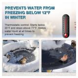 Tiflev 250 Watt Utility De-Icer Submergible Cast Aluminum Chicken Water Heater for Livestock Tank Heater Winter Bird Bath Heater (Black)