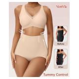 Vertvie Tummy Control Shapewear Panties for Women Seamless Soft High Waisted Body Shaper Underwear Butt Lifting Girdle Panty(Nude,Small,Control Briefs)