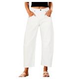 GRAPENT Womens Summer Pants Balloon Jeans for Women Baggy Barrel Pants Women