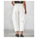 GRAPENT Womens Summer Pants Balloon Jeans for Women Baggy Barrel Pants Women