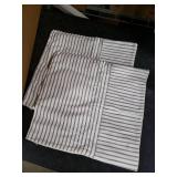 YCOLL Farmhouse Pillow Covers 18x18, Modern Accent Square Throw Pillow Covers Set of 2, Gray and Beige Striped Patchwork Linen Decorative Pillows Cushion Covers for Couch Chair Bedroom Home Decor